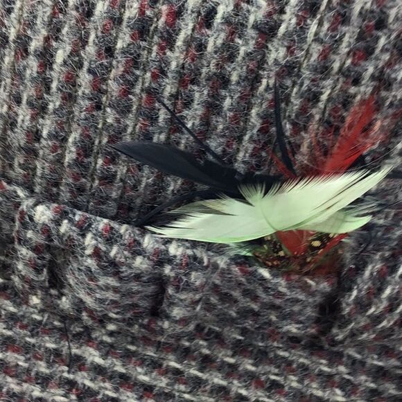 Stetson Hat Vintage Tweed Wool Feather Fedora Hat Brown Wool Plaid - Picture 6 of 10